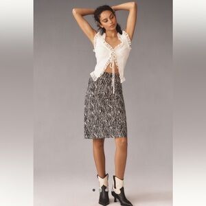 Anthropologie Colette midi skirt by Maeve, Oxford print, size small, NWT